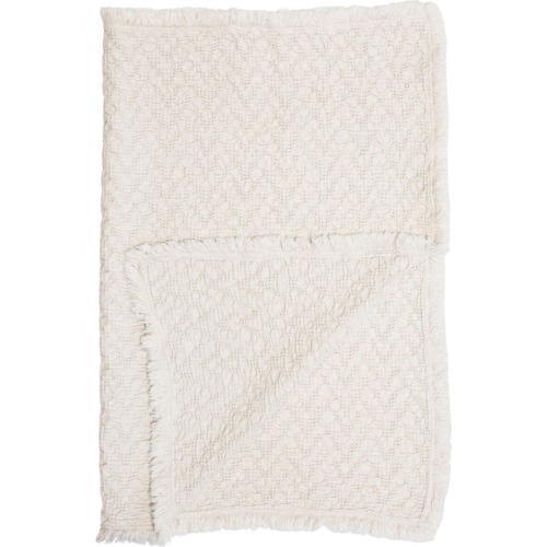 CRANE BABY Oatmeal Boho Cotton Jacquard Baby Blanket, Cream