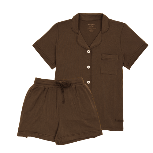Larkspur Baby | Women's Short Pajama Set in Espresso