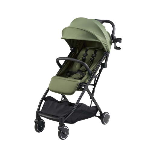 Parent's Choice Quick Fold Baby Stroller with Full-reclining Backrest, Compact and Lightweight Design for travel convenience, Olive Green