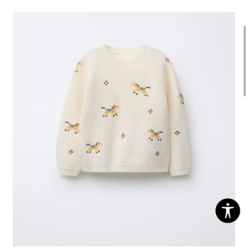 KNIT SWEATER WITH CROSS STITCH DETAILS - Ecru | ZARA United States