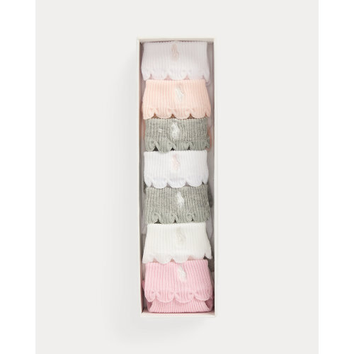 Scalloped-Trim Ankle Sock 7-Pack
