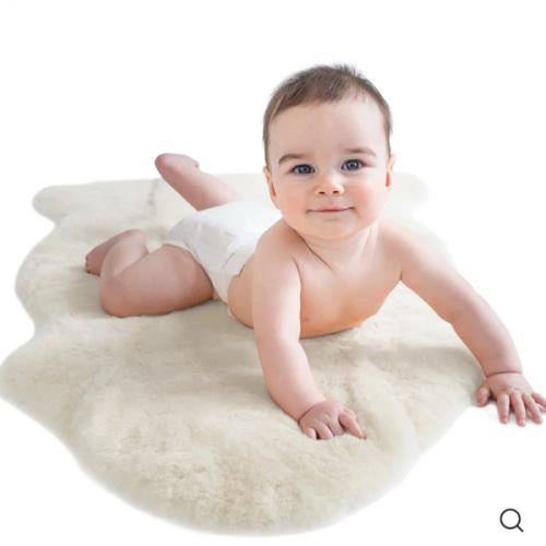 Sheepskin Rug for Babies, 100% Natural, Shorn Lambskin Wool, 2 x 3 Feet, Ivory