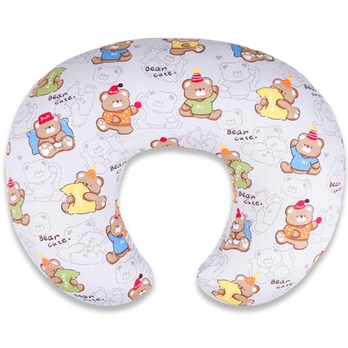 x-vesolje Baby Nursing Pillow for Breastfeeding, Adjustable Breast Feeding Pillow for Bottle Feeding, Breastfeeding Essentials for Mom and Baby Healthier Nursing, Removable Cover- Cute Bear