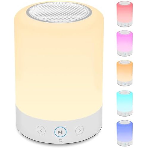 Night Lights, White Noise Machine – 20 Non-Looping Sleep Sounds, Rechargeable Battery, Touch Control, 6 Timers & Memory Function | Portable Sound Machine for Baby, Adults, Nursery, Travel