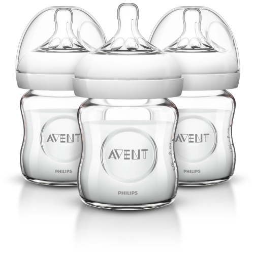 Philips Avent Natural Glass Baby Bottle - 4oz, 3ct