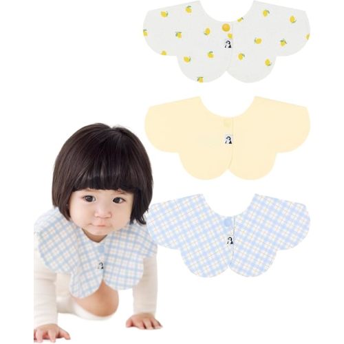 Konny Baby Bib 3/5/7-Pack Set, 360 ​​° Rotate, Soft and Absorbent Drooling for Toddler Boys Girls Baby Essentials