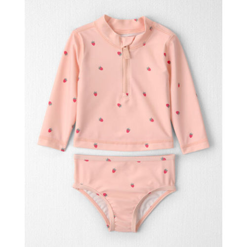 Baby Girl 2-Piece Recycled Rashguard Swimsuit Set in Strawberry Print - Little Planet | Carter's