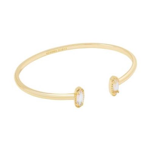 Kendra Scott Emma Dichroic Glass 14K Gold Over Brass Cuff Bracelet - Gold: Open Design, 0.43" Length