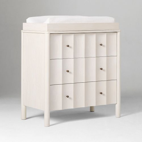 Scalloped Narrow Dresser with Removable Topper (35")