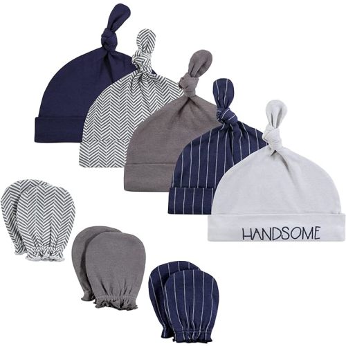 Hudson Baby Unisex Baby Cotton Cap and Scratch Mitten Set