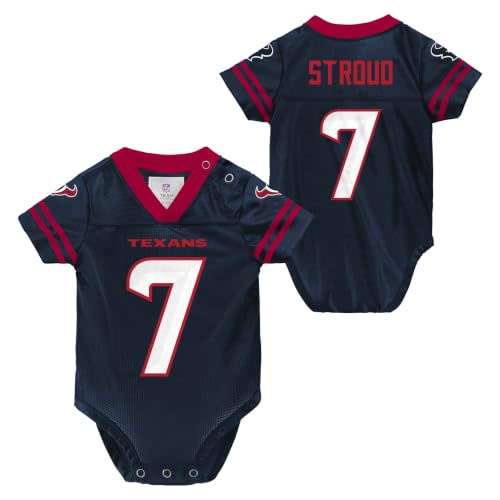 C.J. Stroud Houston Texans #7 NFL Newborn Baby 0/3M-6/9M Navy Creeper Bodysuit Jersey