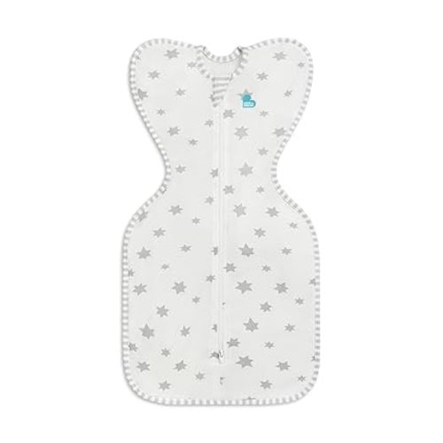 Love to Dream Swaddle UP Lite, Luxuriously Silky Soft Viscose from Bamboo, Get Longer Sleep, Snug Fit Helps Calm Startle Reflex, New Born Essentials for Baby, 0.2 TOG, 8-13 lbs, White Superstar