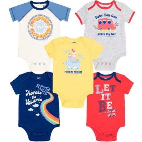 Lyrics By Lennon And Mccartney Newborn Baby Boys 5 Pack Bodysuits Yellow/red/blue 0-3 Months