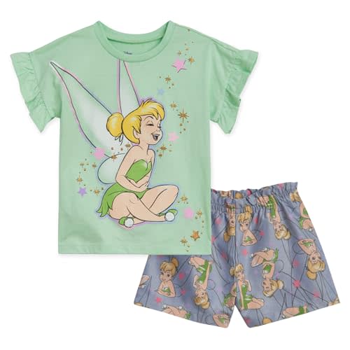 Disney Floral T-Shirt and Chambray Shorts Outfit Set Infant to Big Kid Sizes (12 Months - 14-16)