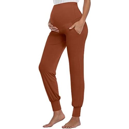 AMPOSH Women's Maternity Pants Stretchy Lounge Workout Sweatpants Casual Loose Comfy Pregnancy Joggers with Pockets