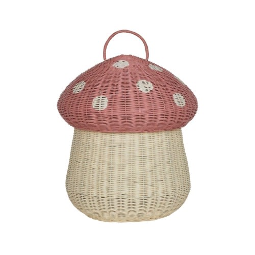 mushroom storage basket in musk