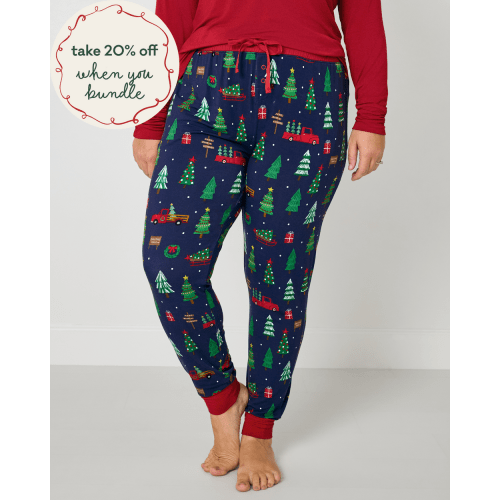Navy Tree Traffic Women's Pajama Pants | Little Sleepies