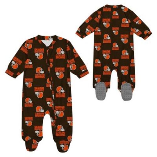 NFL Cleveland Browns Infant Boys' Blanket Sleeper Bodysuit - 12M