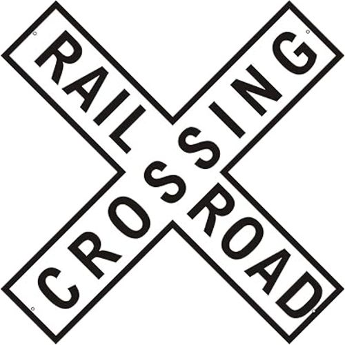 Rogue River Tactical Funny Metal Railroad Crossing XING Tin Sign, 12x12 Inch, Wall Décor