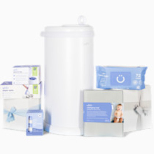 Ubbi Diaper Pail Value Gift Set - Matte White