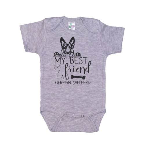 My Best Friend Is a German Shepherd Baby Bodysuit, Dog Lover Baby Outfit, German Shepherd Infant One Piece, Puppy Baby Clothes