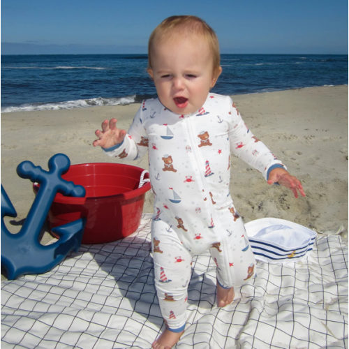 Zippered Romper (Bearly a Sailor) – Snuggle & Slumber