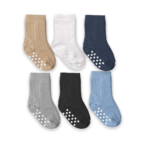 Jefferies Socks Baby Boys Non-Skid Assorted Crew Dress Socks, 6-Pack