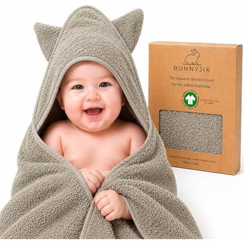 Turkish Cotton Organic Hooded Towels - Certified Organic Cotton , Luxurious Turkish Organic Cotton, Plush Towels for Newborn (Bath Towels Baby Dino, 35×35" — Baby/Toddler Size (6 months–Toddler))