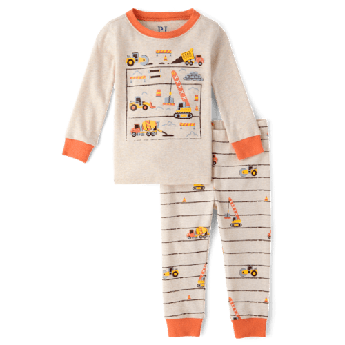 Baby And Toddler Boys Sports Snug Fit Cotton Pajamas - Tan