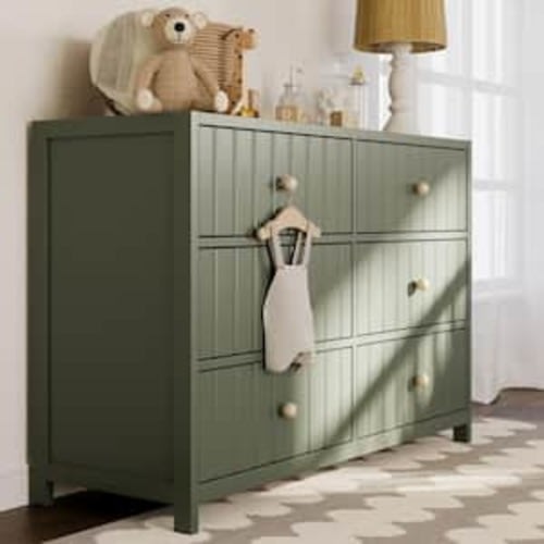 Teddi Olive 6-Drawer 51.37 in. Wide Dresser