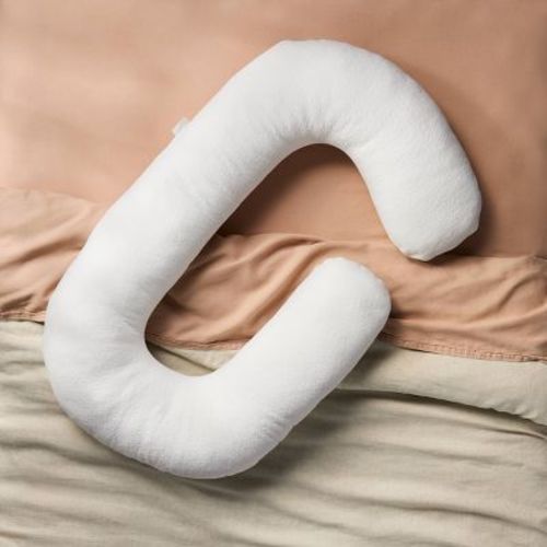 Memory Foam and Down Alternative Pregnancy C-Shaped Body Pillow White - Casaluna™: Supportive Maternity Comfort, CertiPUR-US Certified