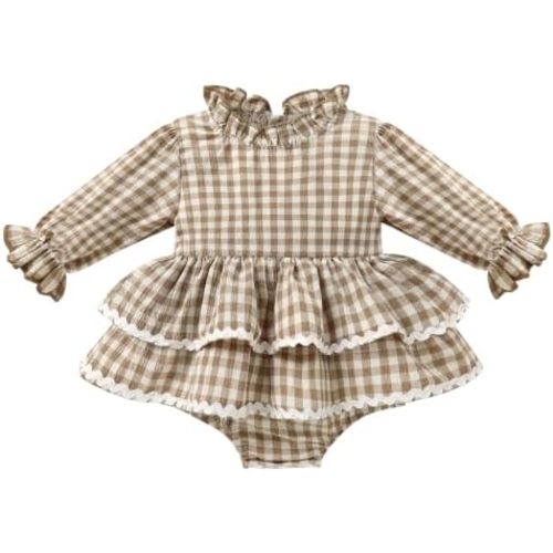 YOUNGER TREE Baby Girl Clothes Infant Long Sleeve Romper Dress Fall Outfit