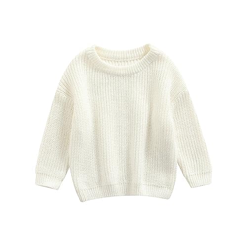 Karwuiio Toddler Baby Girl Boy Knit Sweater Round Neck Long Sleeve Pullover Sweatshirt Fall Winter Clothes