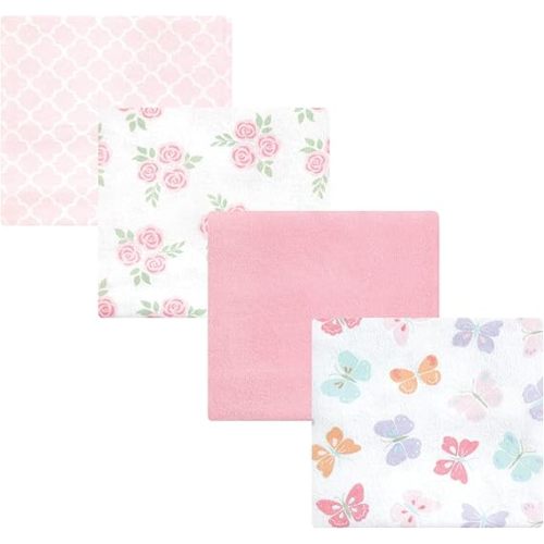 Hudson Baby Unisex Baby Cotton Flannel Receiving Blankets, Pastel Butterfly, One Size