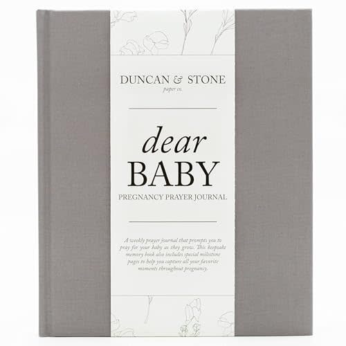 Pregnancy Prayer Journal - Christian Pregnancy Journal For Milestones - Linen-Bound Baby Book Keepsake - Gifts For Expecting Moms (Grey, 110 Pages)