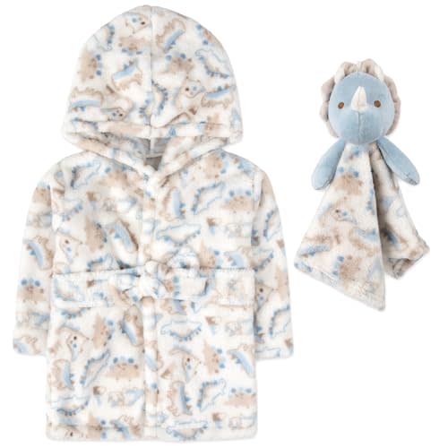 Baby Robe Set for Boys & Girls 0-9 Months - Hooded Robe & Lovey Gift Set