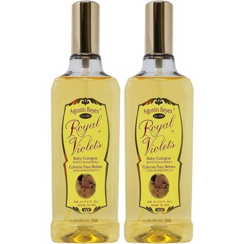 Royal Violets Colonia para bebé, con manzanilla para refrescar suavemente a tu bebé, aroma delicado, botella de spray de 7.6 onzas líquidas (paquete de 2)