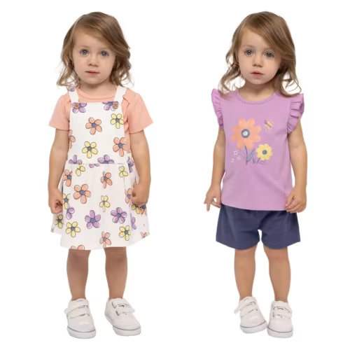 Pekkle Baby 4-piece Dress & Short Set | Costco