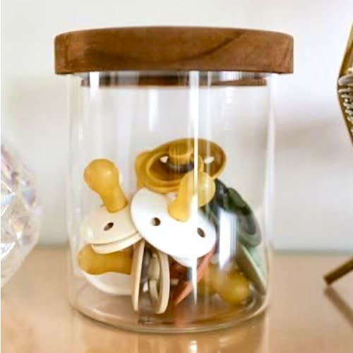 Anchor Hocking Montana Glass Canisters with Acacia Lids | The Container Store