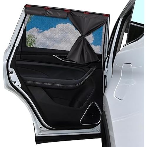 ZATOOTO Car Window Shades 2-Pack | 3-in-1 Adjustable Sun Shade (Full/Half/See-Through) | Blackout Side Window Sunshade | Blocks 99% UV Rays & Heat for Privacy