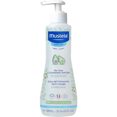 Mustela Baby Cleansing Water - No-Rinse Micellar Water - with Natural Avocado & Aloe Vera - for Baby's Face, Body & Diaper - 10.14 fl. oz.