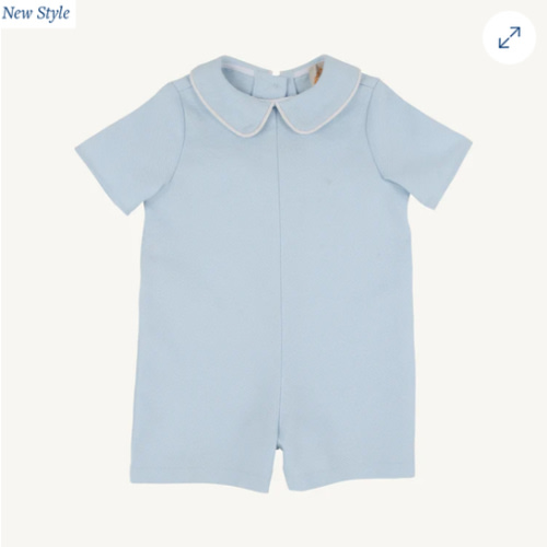 Short Sleeve John Hall Jon Jon Boys Pique - Buckhead Blue