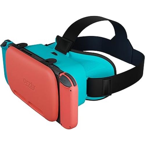 Orzly VR Headset Designed for Nintendo Switch & Switch OLED Console with Adjustable Lens for a Virtual Reality Gaming Experience and for Labo VR - Colour Pop - Gift Boxed Edition Tanami