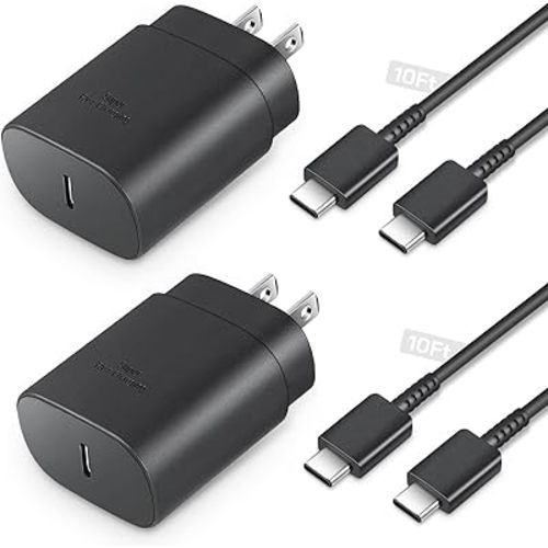 25W Type C Charger Fast Charging 10 ft, USB C Charger Block & Android Phone Chargers Cord 10 Foot for Galaxy S25 Ultra/S25/S25+/S24 Ultra/S24/S24+/S23/S22 Ultra