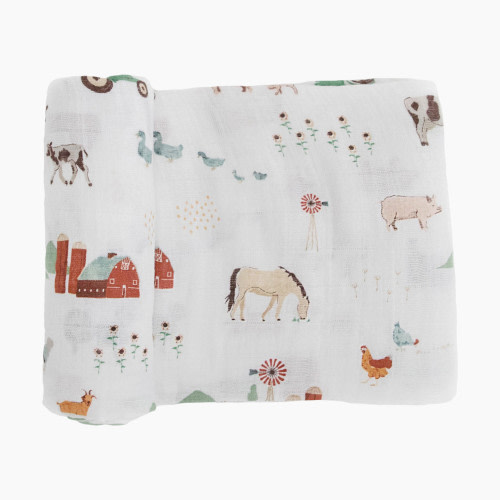 Little Unicorn Cotton Muslin Swaddle Blanket - Farmyard
