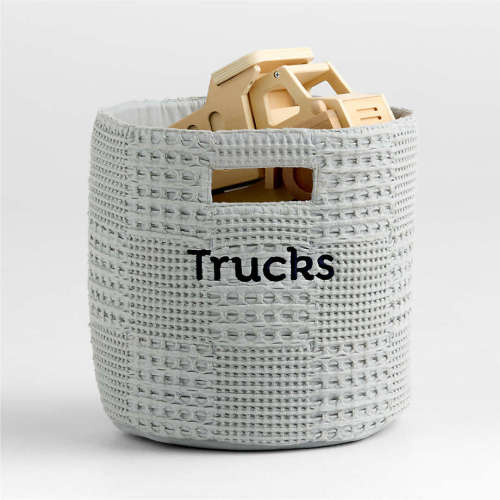 Nella Quarry Grey Shelf Storage Bin with Handles