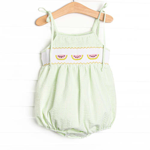 Seersucker Slices Smocked Bubble, Green – Stitchy Fish