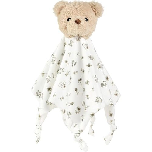 CREVENT Cozy Plush Baby Security Blanket, Soft Bear Lovey for Baby Girls and Boys, Comfort Blanket, Birthday Gift