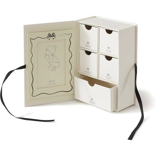 Soul & Lane - Baby Keepsake Memory Box with Photo Frame, 5 Compartments