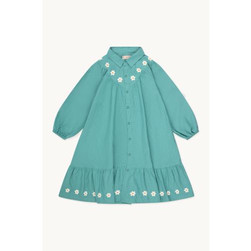 Daisies dress dark emerald | TINY